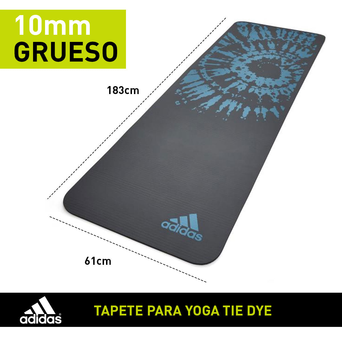 Tapete de Yoga Tie Dye 10mm Azul