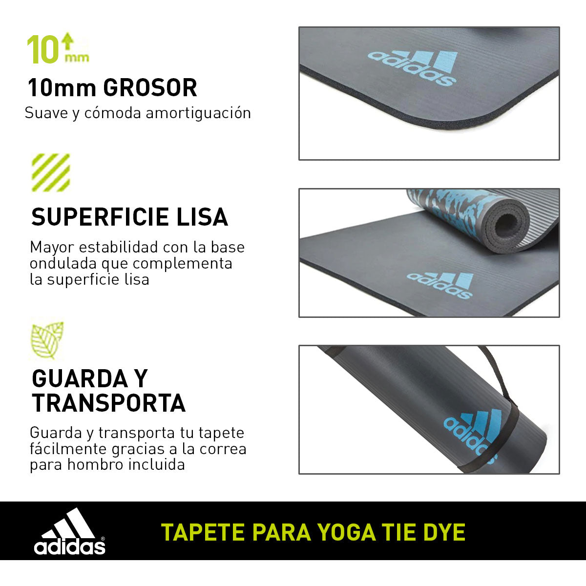 Tapete de Yoga Tie Dye 10mm Azul